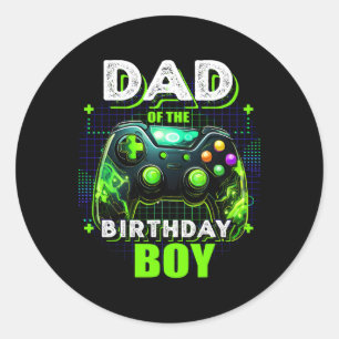 Adesivo Pai Do Aniversário Do Jogo De Vídeo Que Correspond