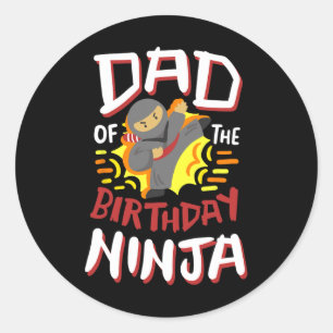 Adesivo Pai Do Bairthday Ninja Karate Kids Bday Party F