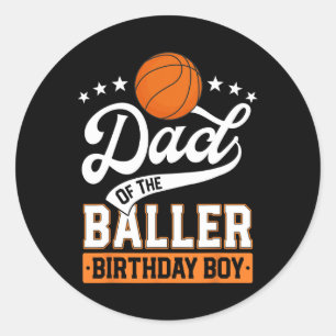 Adesivo Pai Do Baller Birthday Boy Basball Themed P