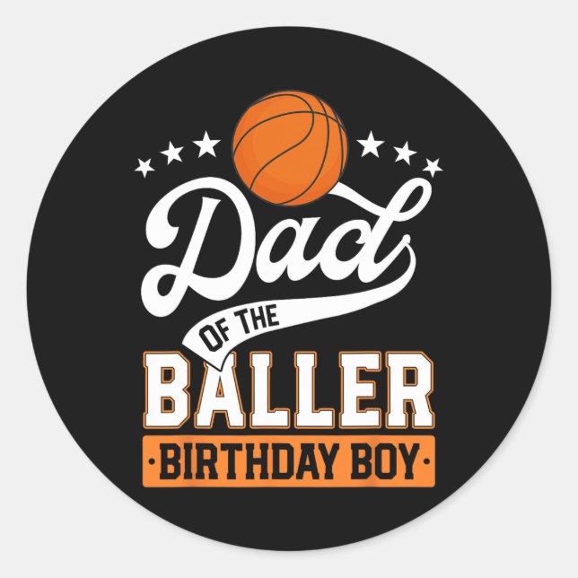 Adesivo Pai Do Baller Birthday Boy Basball Themed P (Frente)