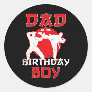 Adesivo Pai Do Caratê De Aniversário, O Garoto Taekwondo M