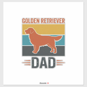 Adesivo Pai do Golden Retriever Designio Vetorial de Amant