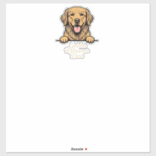 Adesivo Pai do Golden Retriever Gravação Vintage