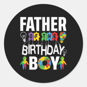 Adesivo Pai do Menino de Aniversário Pai com Autismo