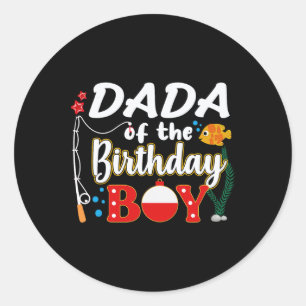 Adesivo Pai Do Menino Do Aniversário Família De Pesca Corr