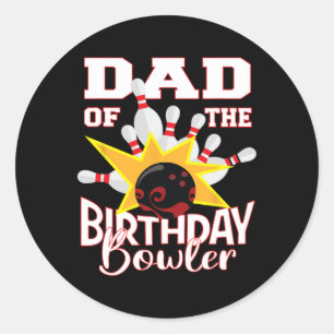Adesivo Pai Do Partido Birthday Bowler Kid Boliche Party