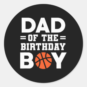 Adesivo Pai Do Treinador De Basquete De Birthday Boy Baske
