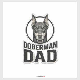 Adesivo Pai Doberman Vintage Gravação Design Amante de Cãe