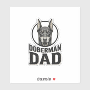 Adesivo Pai Doberman Vintage Gravação Design Amante de Cãe