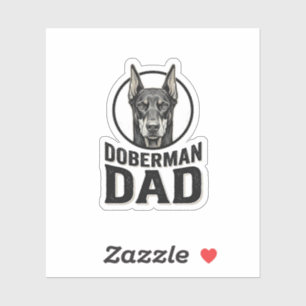 Adesivo Pai Doberman Vintage Gravação Design Amante de Cãe