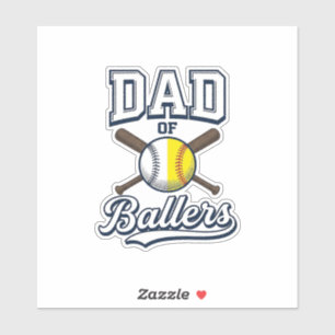 Adesivo Pai dos atletas de beisebol e softball design retr