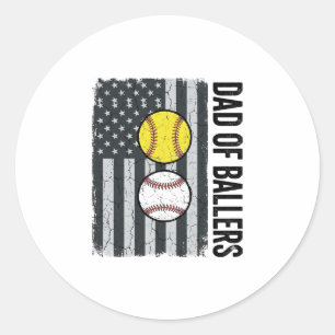 Adesivo Pai dos Jogadores de Softbol Beisebol Patriótico