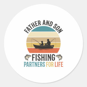 Adesivo Pai e Filho Parceiros de Pesca para a Vida Design_