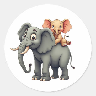 Adesivo Pai elefante e seu bebê