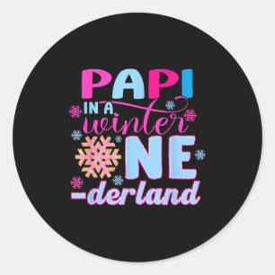 Adesivo Pai Em Um Onederland De Inverno Garota De Aniversá
