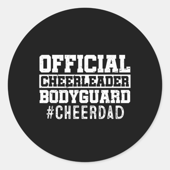 Adesivo Pai Engraçado Cheerleader Oficial do Papa Bodyguar (Frente)