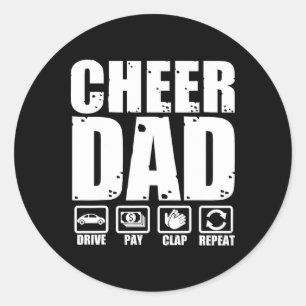 Adesivo Pai Engraçado Cheerleader Orgulhoso Padre Humor Fa