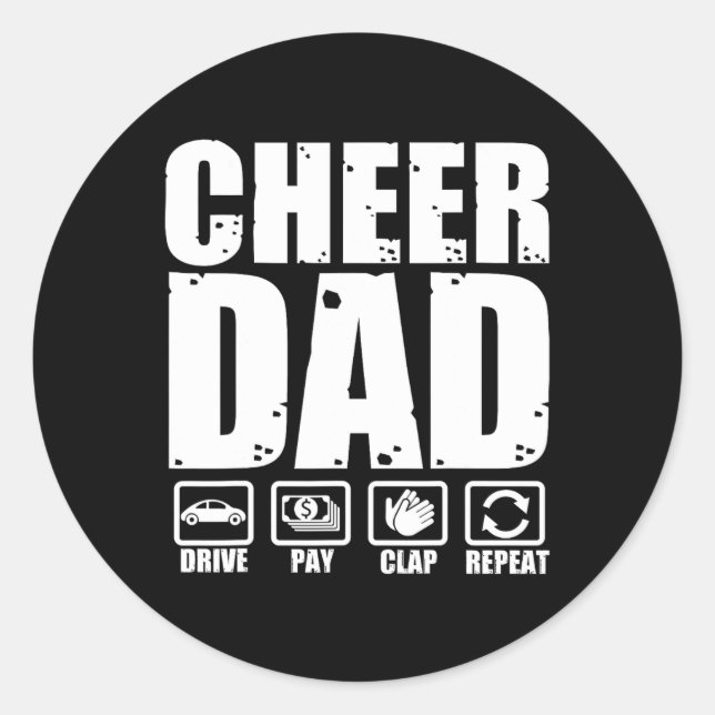 Adesivo Pai Engraçado Cheerleader Orgulhoso Padre Humor Fa (Frente)