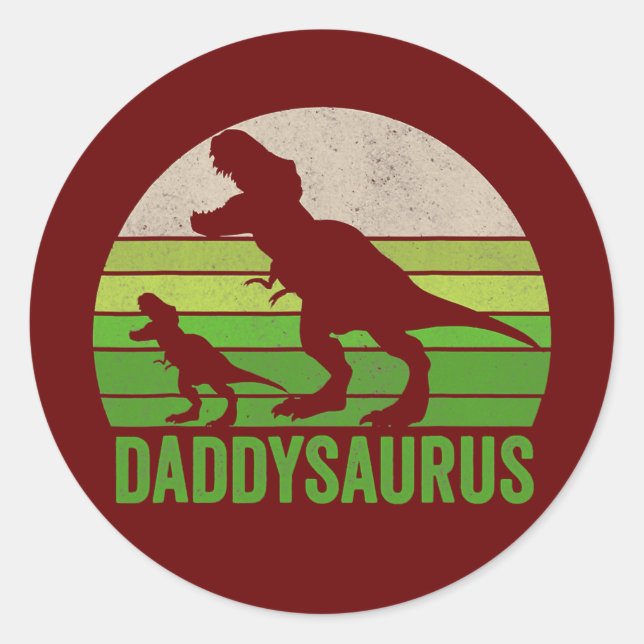 Adesivo Pai Engraçado Dinossauro Daddysaurus Dia de os pai (Frente)