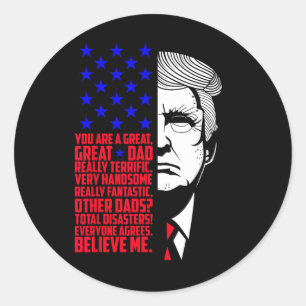 Adesivo Pai Engraçado Donald Trump Dia de os pais Dotado T