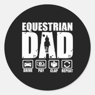 Adesivo Pai Equestre Engraçado Cavaleiro de Cavalo Pai Hum