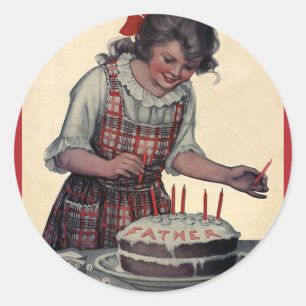 Adesivo Pai feliz da festa de aniversário da ilustração