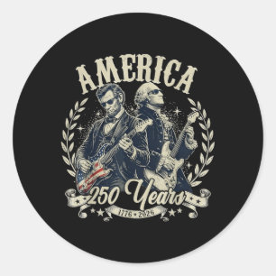 Adesivo Pai Fundador dos EUA Abe Lincoln Tocando Guitarra
