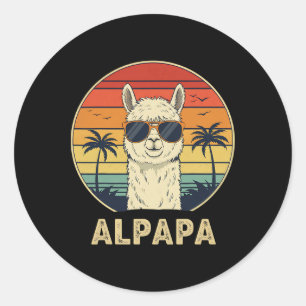 Adesivo Pai Funny Alpaca Oferece Presente Retro Alpapa Des