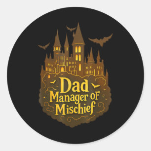 Adesivo Pai Gerente de Travessuras Funny Halloween Pai Mag