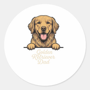 Adesivo Pai Golden Retriever Gravação Vintage