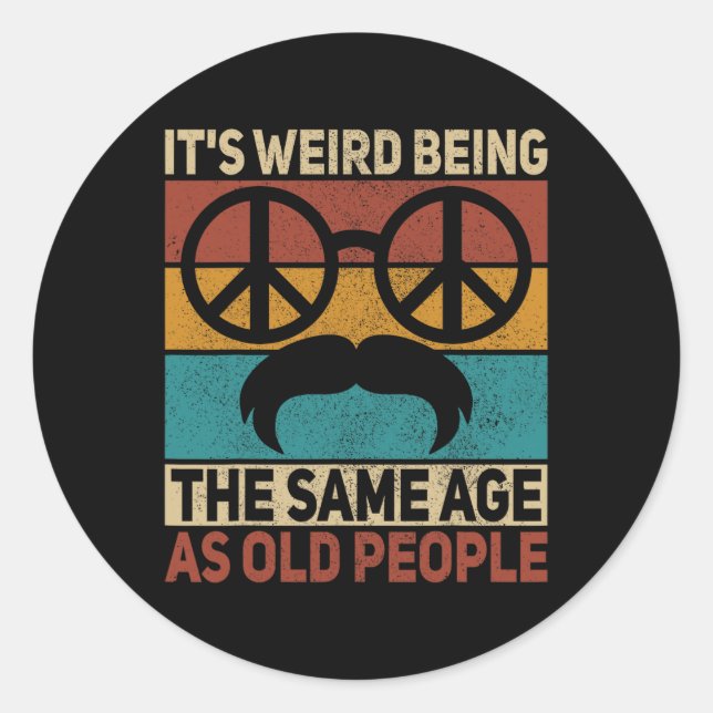 Adesivo pai Hippie de 60 anos 70 Aniversário do Vovô (Frente)