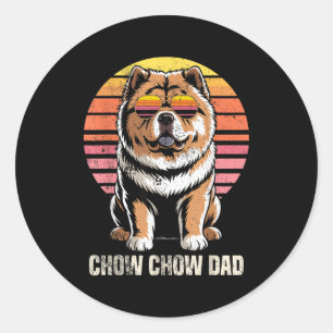 Adesivo Pai Legal do Chow Chow Retro Divertido Dono de Cac
