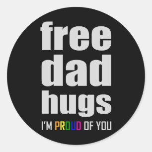 Adesivo PAI LIVRE HUGS Orgulho LGBT Mês LGBTQ Bandeira ar