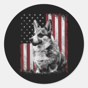 Adesivo Pai Mãe de Cachorro Corgi América 4 de Julho Patri