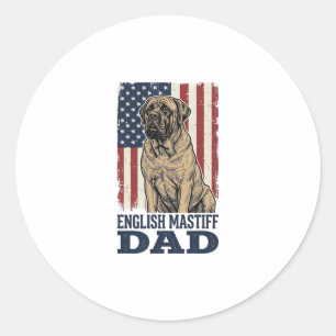 Adesivo Pai Mastiff Inglês Patriótico Design de Cachorro V