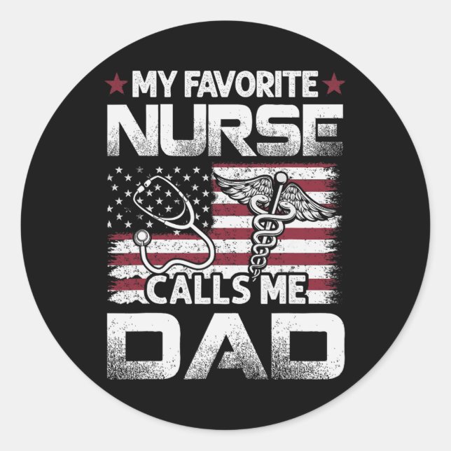 Adesivo Pai Meu Enfermeiro Favorito Me Chama Pai Vin (Frente)