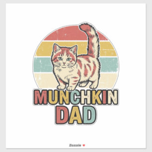 Adesivo Pai Munchkin Amante de Gato Retro Camisa Vector De