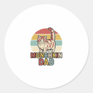 Adesivo Pai Munchkin Camisa Retro Amante de Gato Vetor Des