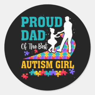 Adesivo Pai Orgulhoso Da Melhor Garota Autista Que Autismo
