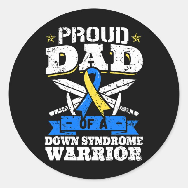 Adesivo Pai Orgulhoso de um Guerreiro da Síndrome de Down  (Frente)
