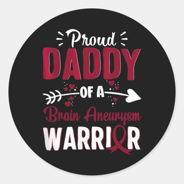 Adesivo Pai Orgulhoso De Um Guerreiro Do Cérebro Mês Burgu (Frente)