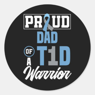 Adesivo Pai Orgulhoso De Um Guerreiro T1d Sensibilização P