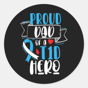 Adesivo Pai Orgulhoso De Um Pai De Diabetes Do Tipo 1 Hero