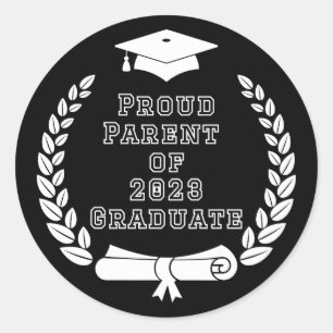 Adesivo Pai Orgulhoso do Formando de 2023 (letras brancas)