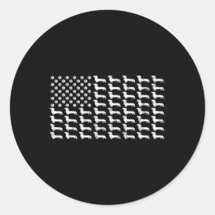 Adesivo Pai Patriótico de Cão de Bandeira Americana Dachsh
