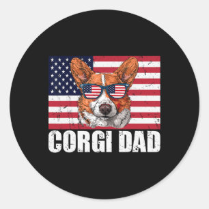Adesivo Pai Pembroke Welsh Corgi U Flag Dog 4th Of