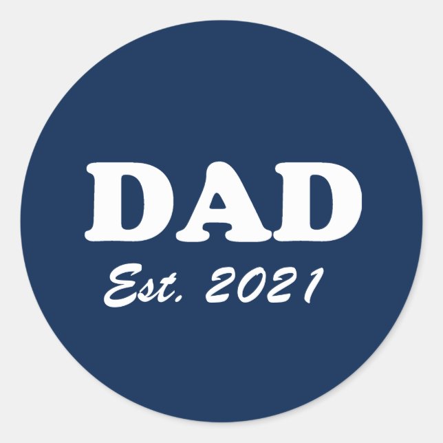 Adesivo Pai Personalizado Data estabelecida marinho azul d (Frente)