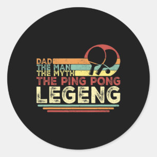 Adesivo Pai Ping Pong Vintage Ping Pong Playing Tee Fathe