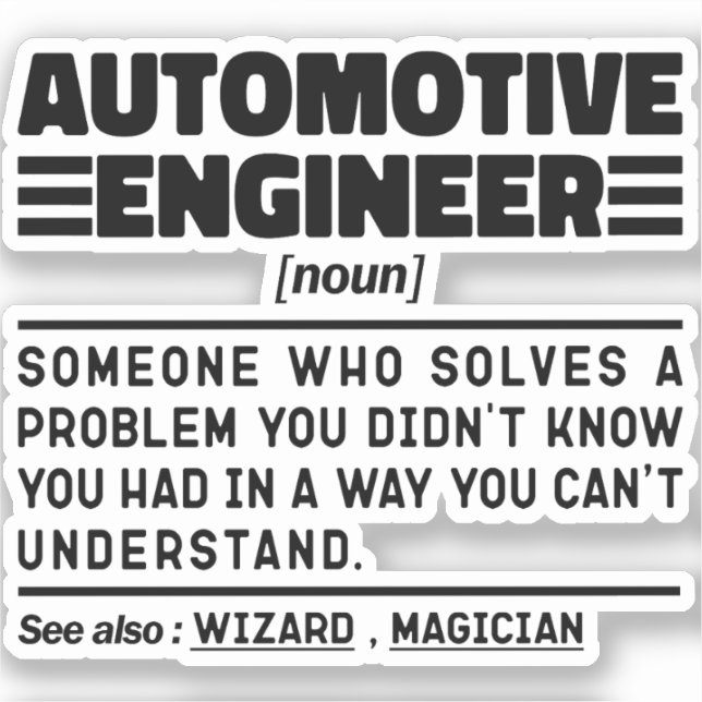 Adesivo Pai Profissional do Engenheiro Automotivo Legal (Frente)