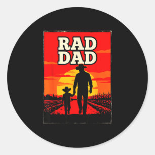 Adesivo Pai radical pai e filho agricultor western pôr do 